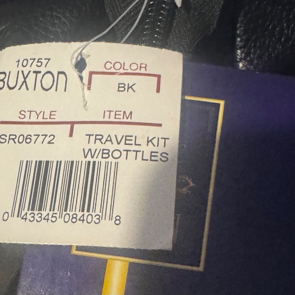 DOPP Kit BUXTON BLACK LEATHER TRAVEL KIT Midnight sale - Picture 3 of 6